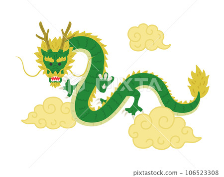 龍在雲中游泳、面向前方的插圖 龍在雲中游泳、面向前方的插圖 106523308