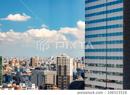 Skyscrapers above the cityscape of Shinjuku, Tokyo 106523526