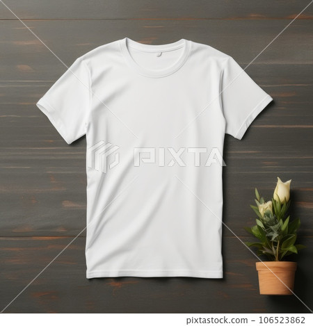 Blank t shirt mockup. Template blank shirt top view. background with composition frame. AI Generative. 106523862