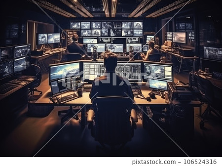creative business people in modern office turn back. Successful team at work. Group of young business people working. AI Generative. 106524316