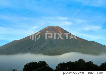 Oshino Summer Mt.Fuji Above the Clouds Seen from a Hill, Oshino Village, Yamanashi Prefecture 106524404