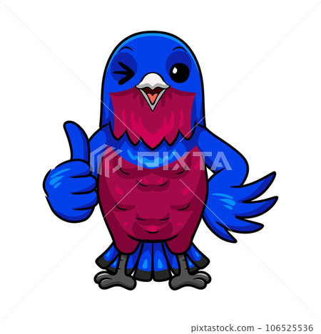 Cute banded cotinga bird cartoon giving thumb up 106525536