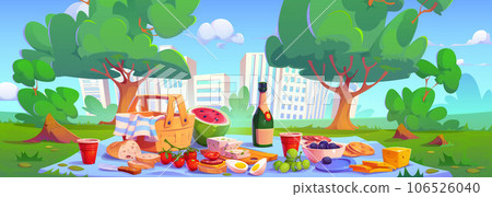 Picnic in city park cartoon vector. Picnic in city park cartoon vector. 106526040