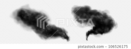 Black cloud smoke and ash swirl transparent vector 106526175