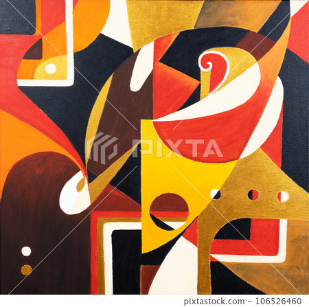 Handmade abstract geometric painting 106526460