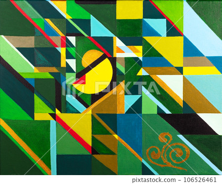 Handmade abstract geometric painting Handmade abstract geometric painting 106526461
