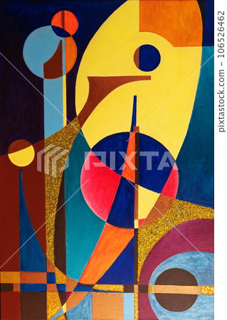 Handmade abstract geometric painting Handmade abstract geometric painting 106526462