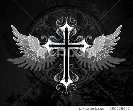 Gothic white cross 106526962