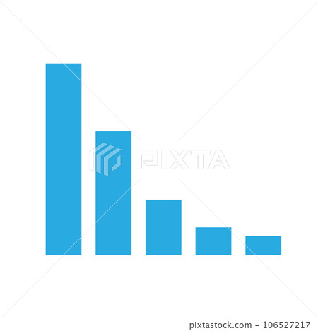 Background material of blue bar graph descending to the right 1:1 Background material of blue bar graph descending to the right 1:1 106527217