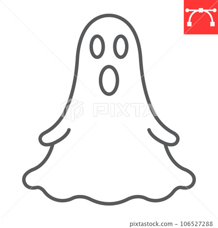 Ghost line icon, halloween and holiday, horror vector icon, boo vector graphics, editable stroke outline sign, eps 10. 106527288