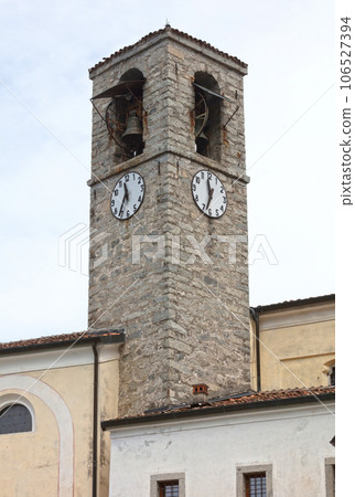 Very old bell hanging in an old bell tower 106527394