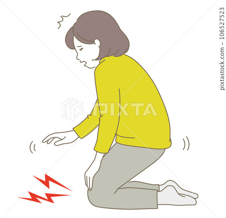 因為膝蓋疼而不能坐直的女人 106527523