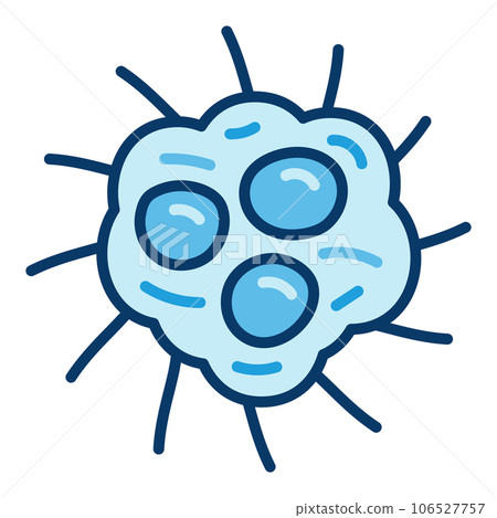 Virus vector Parasite concept blue icon or symbol Virus vector Parasite concept blue icon or symbol 106527757