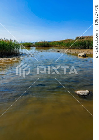 The coast of Vilsandi Island. Rocky shores. Preserved nature. Estonian nature park nature. 106527779