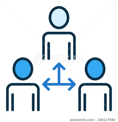 Three People vector Sociology Science concept blue icon Three People vector Sociology Science concept blue icon 106527996