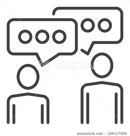 Two Speaking People vector Talk concept outline icon Two Speaking People vector Talk concept outline icon 106527998