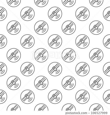 Circle with Satellite vector concept linear seamless pattern 106527999