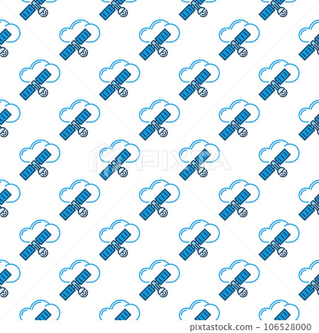 Cloud with Satellite vector blue seamless pattern Cloud with Satellite vector blue seamless pattern 106528000