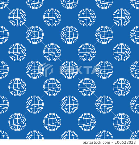 Satellite around the World vector concept blue line seamless pattern Satellite around the World vector concept blue line seamless pattern 106528028