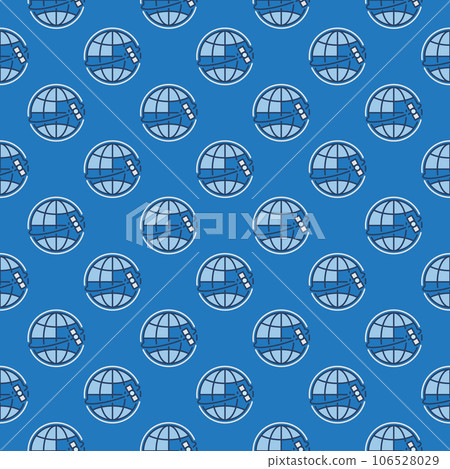 Satellite around the World vector concept blue seamless pattern Satellite around the World vector concept blue seamless pattern 106528029