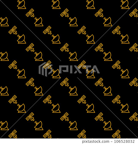 Satellite dish with Satellite vector outline dark seamless pattern 106528032