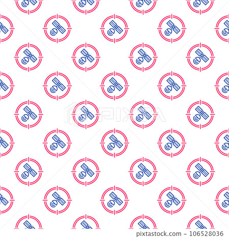 Satellite in Red Target vector outline seamless pattern 106528036