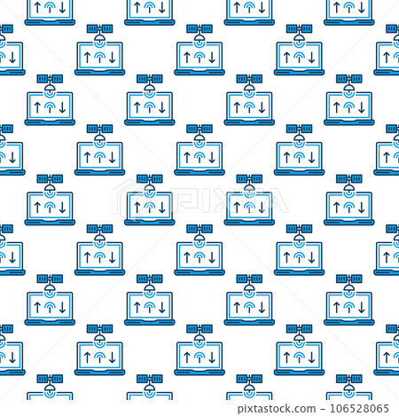 Satellite with Laptop PC vector Internet Access blue seamless pattern Satellite with Laptop PC vector Internet Access blue seamless pattern 106528065