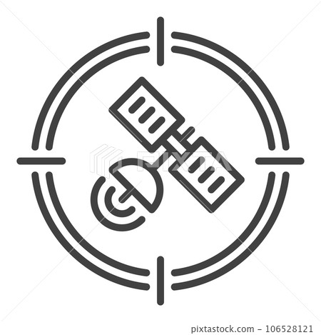 Satellite in Target vector Aim concept outline icon or sign Satellite in Target vector Aim concept outline icon or sign 106528121