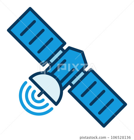 Single Satellite vector concept minimal blue icon 106528136