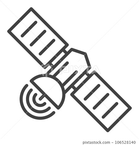 Wireless Satellite vector concept minimal outline icon or symbol 106528140