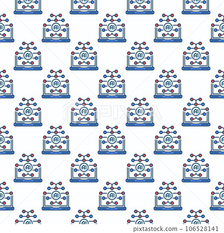 AI Brain and Laptop Computer vector colored seamless pattern AI Brain and Laptop Computer vector colored seamless pattern 106528141
