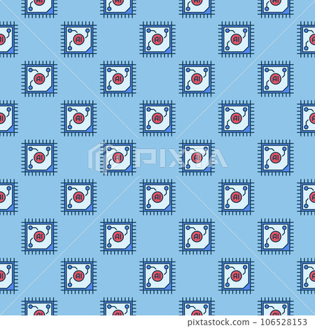 AI CPU vector Artificial Intelligence Processor colored seamless pattern 106528153