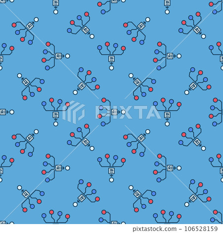 Artificial Intelligence AI Generation vector colored seamless pattern 106528159