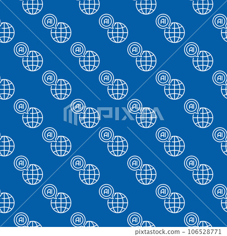 Earth Globe with AI Speech Bubble vector Artificial Intelligence blue line seamless pattern Earth Globe with AI Speech Bubble vector Artificial Intelligence blue line seamless pattern 106528771