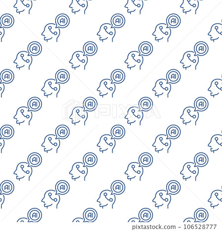 Head with AI Speech Bubble vector Artificial Intelligence Head line seamless pattern Head with AI Speech Bubble vector Artificial Intelligence Head line seamless pattern 106528777