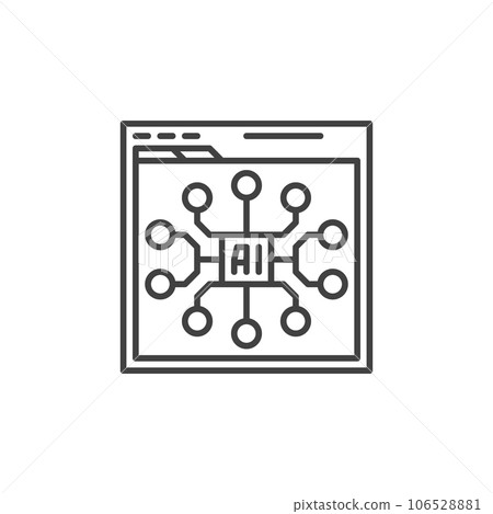 Web Browser with AI App vector Artificial Intelligence concept line icon Web Browser with AI App vector Artificial Intelligence concept line icon 106528881