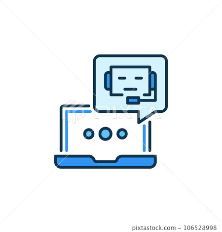 Chatbot and Laptop Computer vector Online Support Service colored icon Chatbot and Laptop Computer vector Online Support Service colored icon 106528998