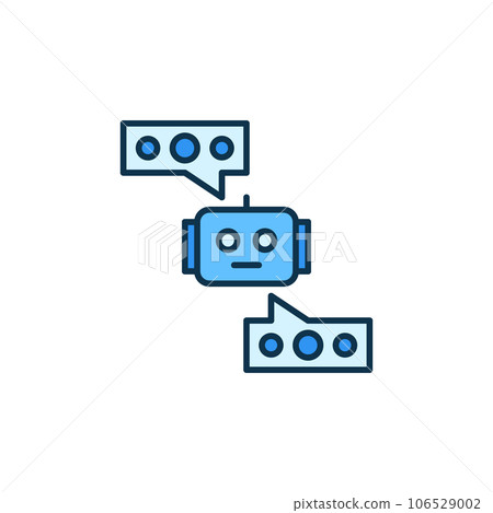 Chatbot and Speech Bubbles vector Online Chat Conversation colored icon Chatbot and Speech Bubbles vector Online Chat Conversation colored icon 106529002