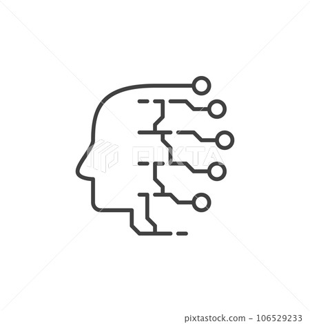 AI Human Head vector Artificial Intelligence Technology concept linear icon AI Human Head vector Artificial Intelligence Technology concept linear icon 106529233