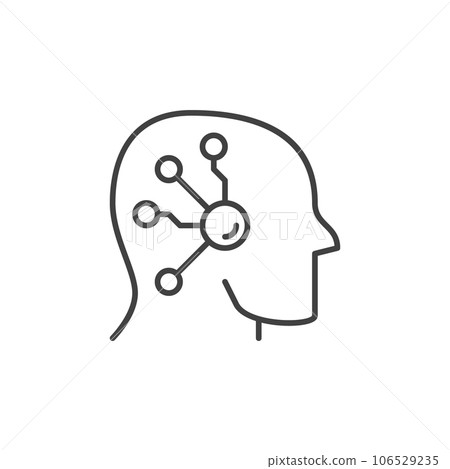 AI in Head vector concept minimal outline icon or sign AI in Head vector concept minimal outline icon or sign 106529235