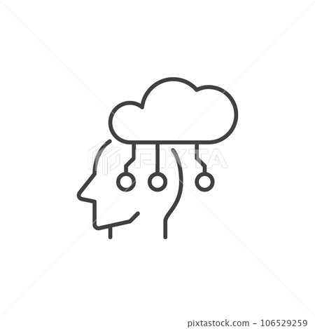 Head connected with Cloud vector Information concept line icon Head connected with Cloud vector Information concept line icon 106529259
