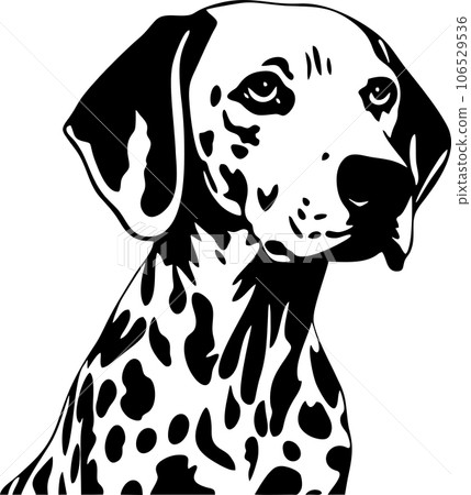 dalmatian dog silhouette on white background 106529536