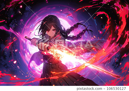 拿著魔劍戰鬥的女劍士 拿著魔劍戰鬥的女劍士 106530127