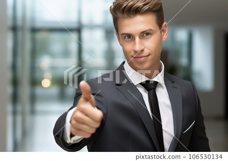 Businessman making a thumbs up gesture Businessman making a thumbs up gesture 106530134