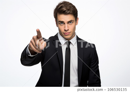 Businessman making a pointing gesture 106530135