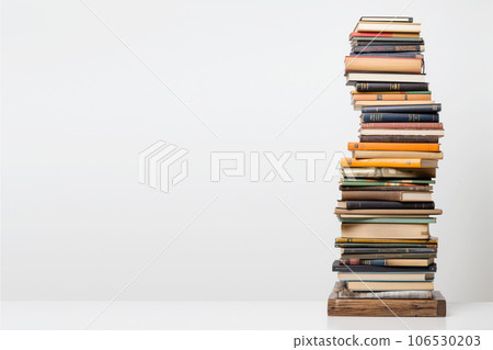 Reading tons of books. AI-generated image 106530203