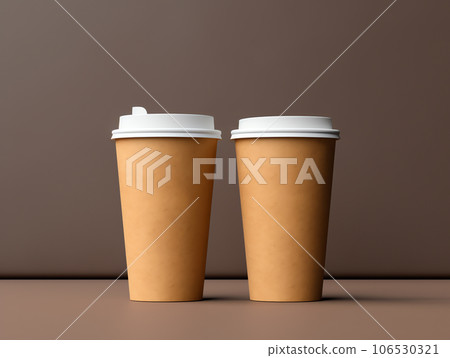 Blank empty paper coffee cup mockup for take away, branding identity 106530321