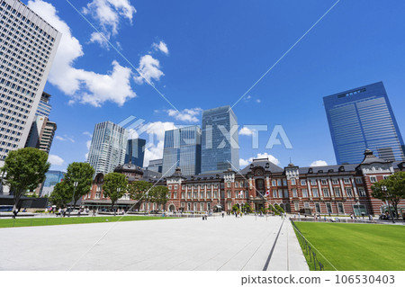 【都市風景】東京車站丸之內站房及車站前廣場風景 106530403