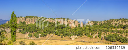 Panarama, beautiful view of the valley near the cave city of Madas, Turkey 106530589