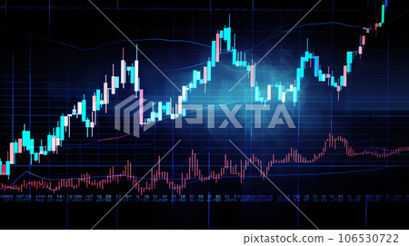Stock market investment trading graph glowing lines and diagram background, financial investment or economic concept 106530722